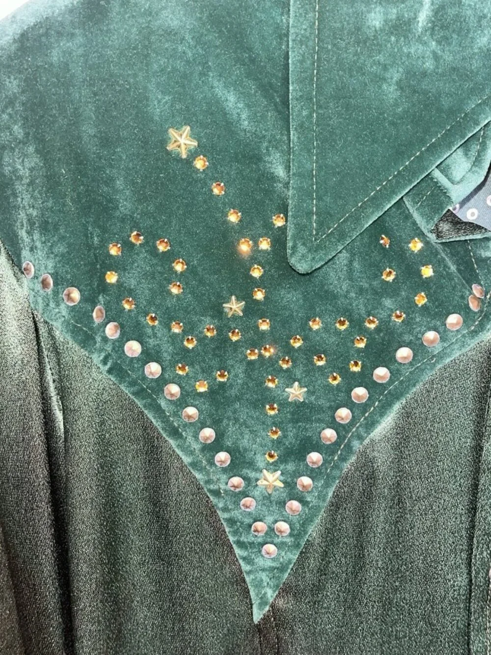 1970s Custom Western Pant Suit Satin Velvet Professional Singer Music Stage S